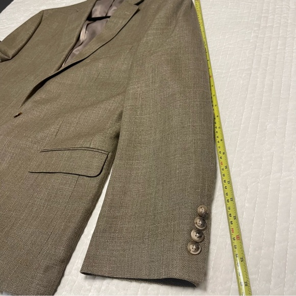 Lauren Ralph Lauren Men's Blazer Jacket Linen Blend Tan Brown Size 46R - Picture 14 of 16
